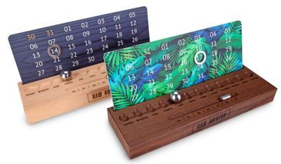 Настольный вечный календарь с магнитным блоком, дерево