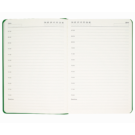 Ежедневник City Soft А5, зеленый, недатированный, в твердой обложке с поролоном