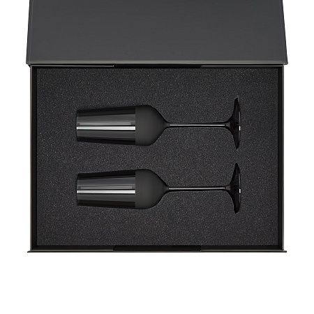 Подарочный набор 2 бокала для шампанского Black Edition в черной коробке