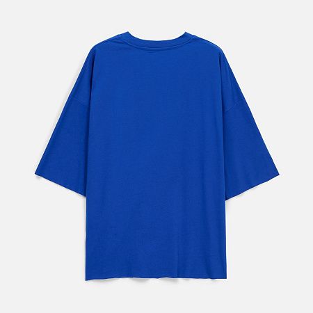 Футболка унисекс оверсайз T1, синяя, размер XS/S