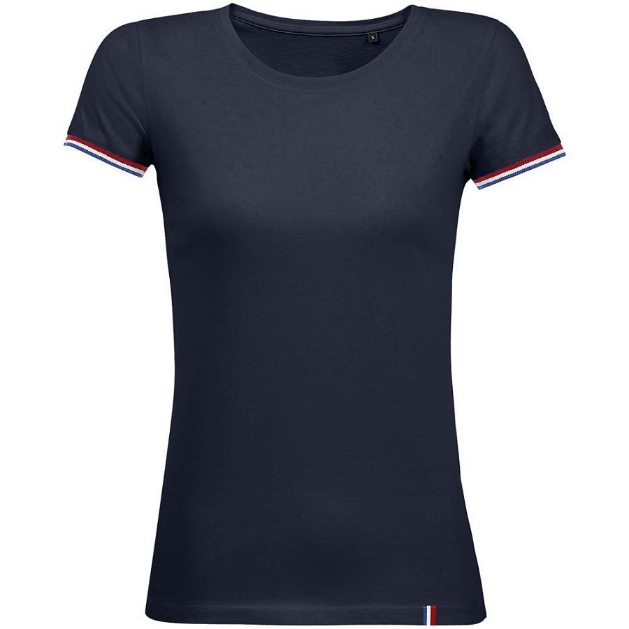 Футболка женская Rainbow Women, темно-синяя с ярко-синим под нанесение