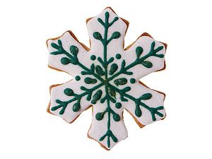 Пряник имбирный «Снежинка», цвет: белый