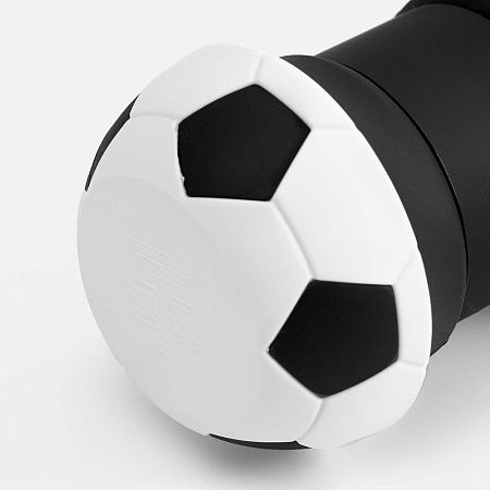 Складная бутылка для воды Football Flex, белая с черным