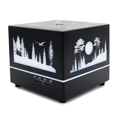 Светодиодный увлажнитель Wisdom с подсветкой гравировки, черный