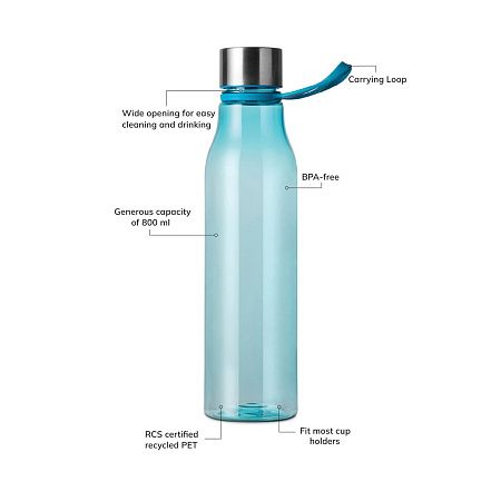 Бутылка для воды VINGA Lean из rPET RCS, 800 мл