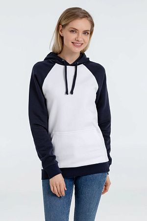 Толстовка унисекс Seattle, белая с темно-синим, размер XS