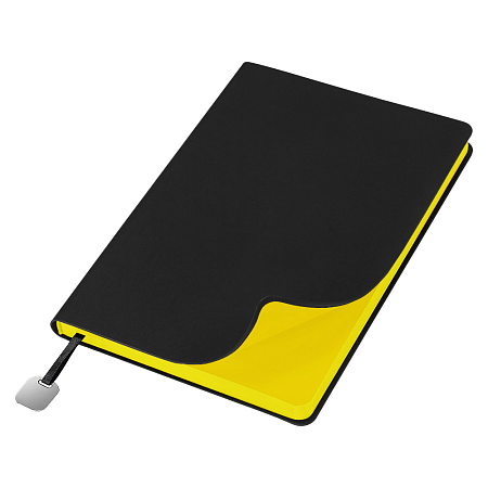 Ежедневник Flexy Latte Soft Touch Black Edition Color А5, черный/желтый, недатированный, в гибкой обложке