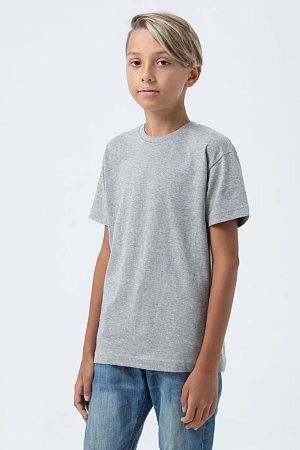 Футболка детская Regent Fit Kids, серый меланж, размер 4 года (96-104 см)