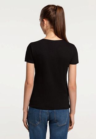 Футболка женская «Небо-душа», черная, размер XS