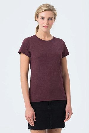 Футболка женская Regent Fit Women, бордовый меланж, размер XXL