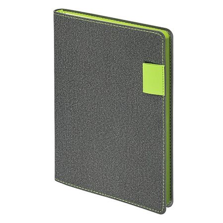Ежедневник Flexy Freedom Ostende А5, темно-серый/салатовый, недатированный, в гибкой обложке