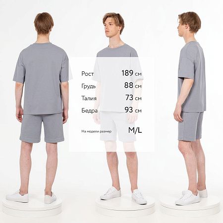 Футболка унисекс оверсайз T3, серая, размер XS/S