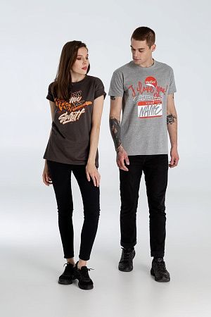 Футболка Hello! I Love You!, серый меланж, размер S