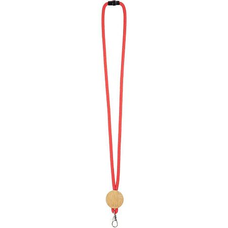 Шнурок для бейджа Tube Wood, красный