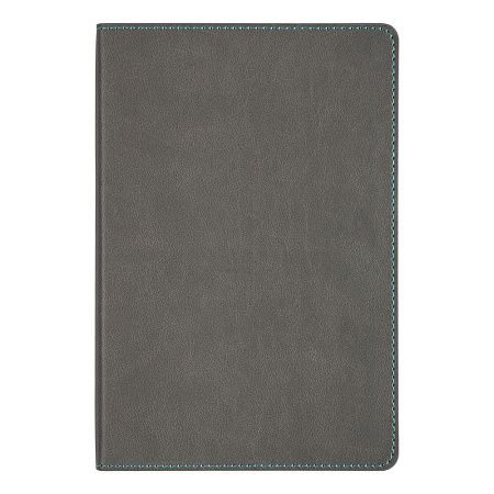 Ежедневник Flexy Latte А5, серый с бирюзовым срезом, недатированный, в гибкой обложке