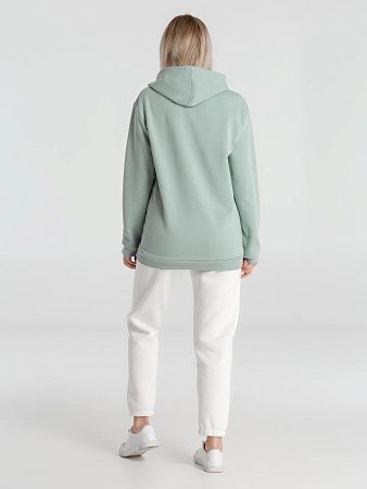 Толстовка с капюшоном унисекс Hoodie, серо-зеленая, размер S