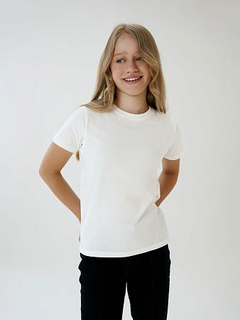 Футболка детская T-Bolka Kids, белая (теплый оттенок), размер 10 лет (130-140 см)
