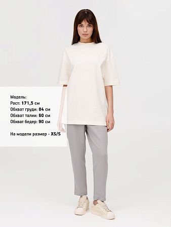 Футболка оверсайз унисекс Sideline, молочно-белая, размер XS/S