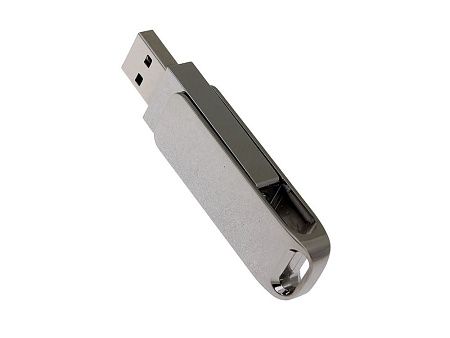 USB 2.0- флешка на 16 Гб с поворотным механизмом и дополнительным разъемом Type-C