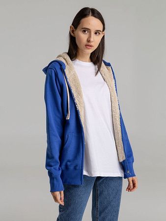 Толстовка унисекс на молнии Sherpa 280, ярко-синяя, размер L