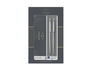 Набор Parker «Jotter Core Stainless Steel CT» ручка шариковая, карандаш механический, цвет: серебристый