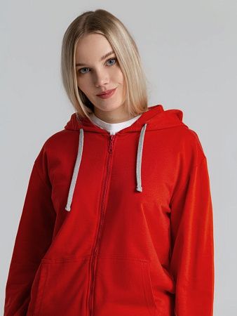 Толстовка на молнии с капюшоном Unit Siverga, красная, размер XS v2
