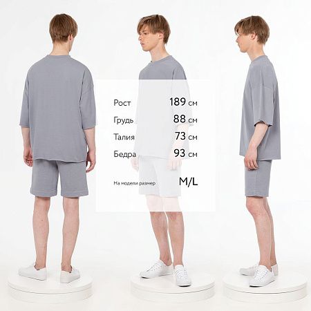 Футболка унисекс оверсайз T1, серая, размер XS/S