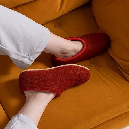 Домашние валенки Cant, красно-коричневые (терракот), размер 42