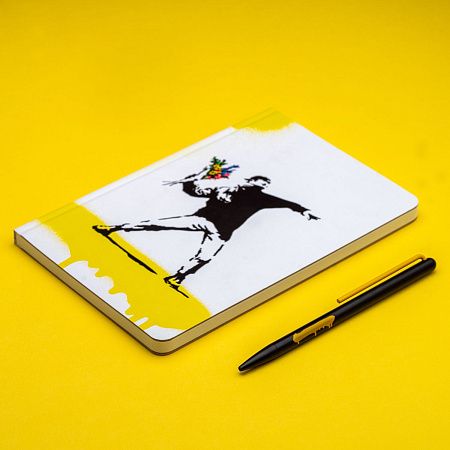 Набор Pininfarina Banksy Метатель цветов: шариковая ручка GrafeeX и блокнот линованный из каменной б