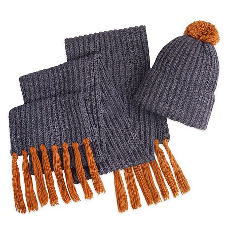Шапка и шарф GoSnow с ярким помпоном и кисточками