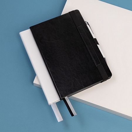 Ежедневник Galaxy недатированный, жесткая обложка, срез голограф. фольга, черный