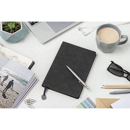 Ежедневник Flexy Nuba А5, черный, недатированный, в гибкой обложке