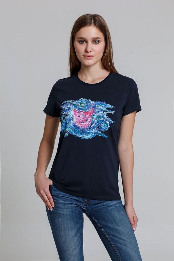 Футболка женская «Ван-Пиг», белая под нанесение