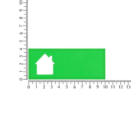 Лейбл из ПВХ с вырубкой «Дом», зеленый неон
