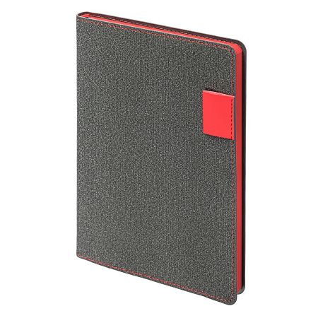 Ежедневник Flexy Freedom Ostende А5, темно-серый/красный, недатированный, в гибкой обложке