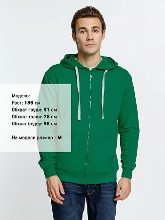 Толстовка на молнии с капюшоном Siverga, зеленая, размер S