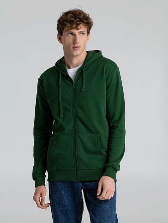 Толстовка на молнии с капюшоном Siverga Heavy 2.0, темно-зеленая, размер XL