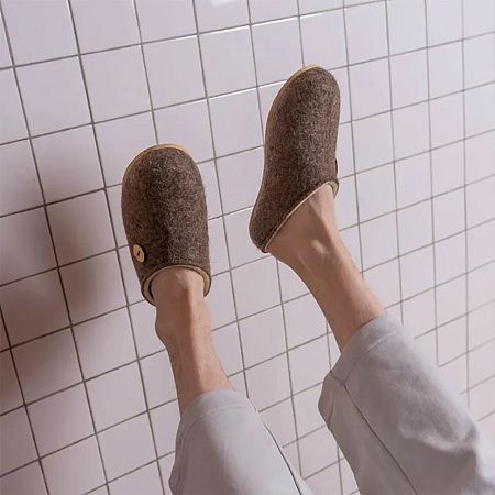 Домашние валенки Step, серо-коричневые (натуральные), размер 41