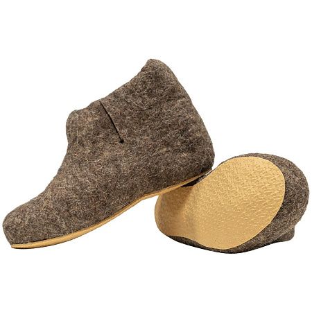 Домашние валенки Wild, серо-коричневые (натуральные), размер 41
