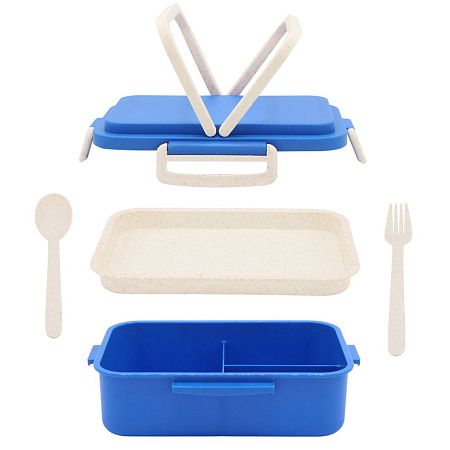 Ланчбокс (контейнер для еды) Inar из пшеничного волокна, синий.