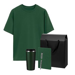 Набор с одеждой RUST (футболка, термокружка, блокнот, ручка), зеленый 1, XS/S