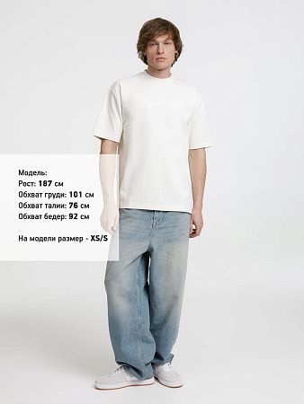 Футболка оверсайз унисекс Sideline, молочно-белая, размер XS/S