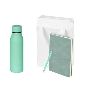 Подарочный набор Sorento, бирюзовый (термокружка, ежедневник, ручка)