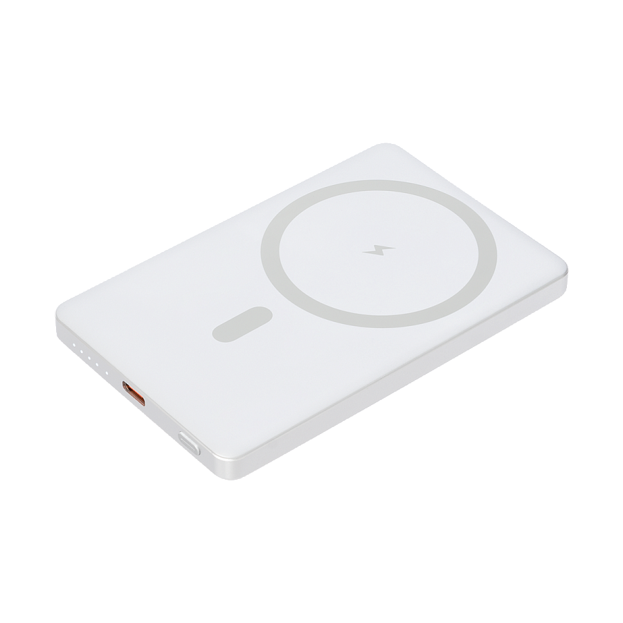 Внешний аккумулятор Atlantis PD 5000mAh с функцией беспроводной зарядки 15W, серебряный