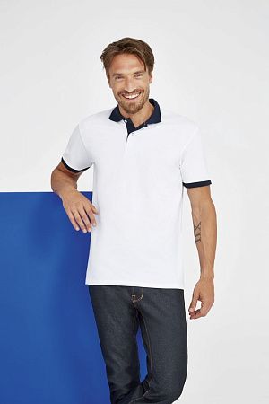 Рубашка поло Prince 190, зеленое яблоко с темно-синим, размер S