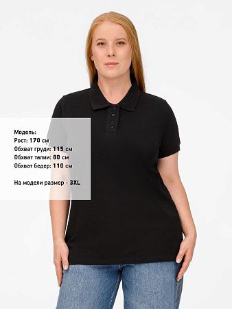 Рубашка поло женская Virma Premium Lady, черная, размер 3XL