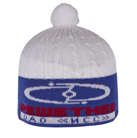 Шапка фактурная с вывязанным логотипом на заказ