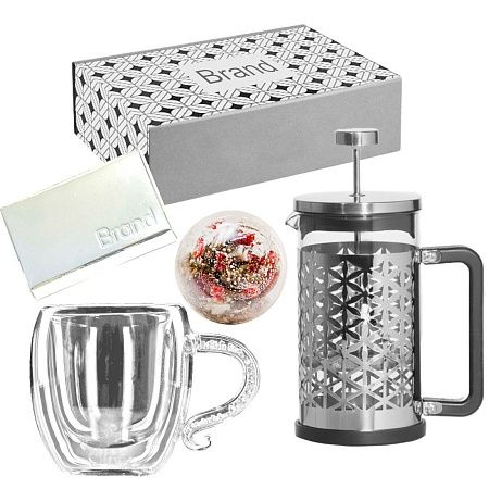 Подарочный набор "Like a diamond": френч-пресс, кружка, чайная бомба, шоколад