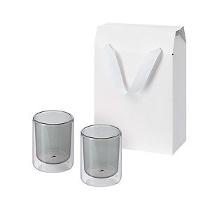 Подарочный набор 2 cтеклянных стакана Marlo в коробке-пакете