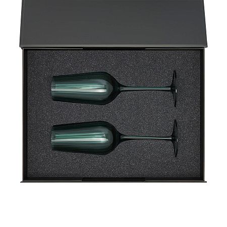 Подарочный набор 2 бокала для шампанского Capri в черной коробке